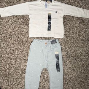 Kids Cream and Gray Matching Set
